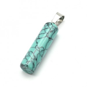 Кулон цилиндр 8*28мм из бирюзы искусственной