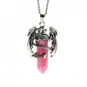 Кулон Дракон 25*41мм с кальцитом тонированным