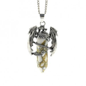 Кулон Дракон 25*41мм с кахолонгом искусственным