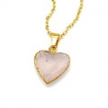 Кулон на цепочке с розовым кварцем Сердце 13*15мм, 45см