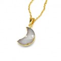 Кулон на цепочке с розовым кварцем Месяц 11*19мм, 45см Кулон на цепочке с розовым кварцем Месяц 11*19мм, 45см