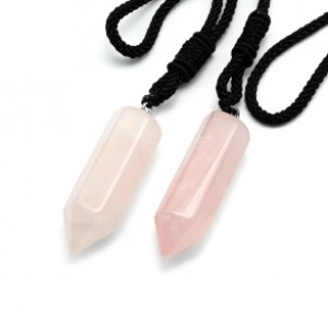 Кулон из розового кварца кристалл 14*44мм