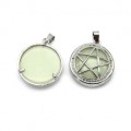 Кулон Звезда 27*27мм из кварца цвет нежно-зеленый
