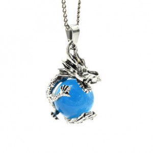 Кулон Дракон на шаре 23*34мм с кошачьим глазом (иск.)