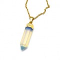 Кулон на цепочке с лунным камнем Кристалл 7*27мм, 45см (иск.) Кулон на цепочке с лунным камнем Кристалл 7*27мм, 45см (иск.)