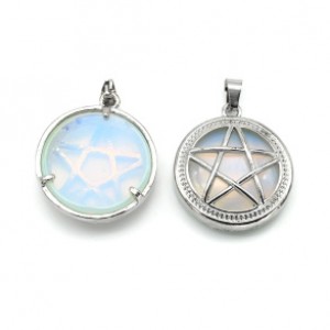 Кулон Звезда 27*27мм из лунного камня (иск.) Кулон Звезда 27*27мм из лунного камня (иск.)