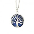 Кулон Дерево двусторонняя в металле с лазуритом 27*27мм