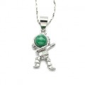 Кулон с малахитом Космонавт 11*21мм Кулон с малахитом Космонавт 11*21мм