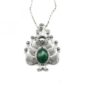 Кулон с малахитом Лиса 22*30мм