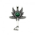 Кулон с малахитом Ключ 26*40мм. Кулон с малахитом Ключ 26*40мм.