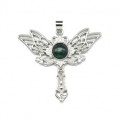 Кулон с малахитом Крылья 40*45мм