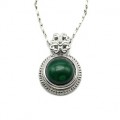 Кулон с малахитом Круг 12мм
