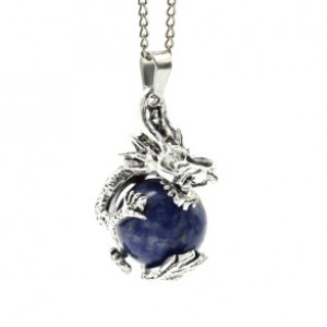 Кулон Дракон на шаре 23*34мм с содалитом