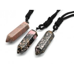 Кулон из родонита кристалл 14*44мм