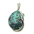 Кулон из хризоколлы 33*43мм