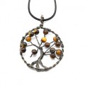 Кулон Дерево Жизни 50*50мм с камнем тигровый глаз