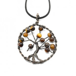 Кулон Дерево Жизни 50*50мм с камнем тигровый глаз Кулон Дерево Жизни 50*50мм с камнем тигровый глаз
