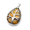 Кулон Дерево на капле 25*36мм с тигровым глазом Кулон Дерево на капле 25*36мм с тигровым глазом