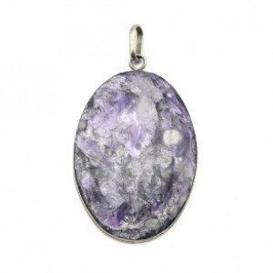 Кулон чароит "Овал" 35*50мм.