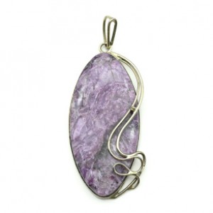 Кулон из чароита 30*60мм. Кулон из чароита 30*60мм.