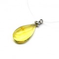 Кулон на леске с янтарем капля 7*13мм цвет лимонный, 40см Кулон на леске с янтарем капля 7*13мм цвет лимонный, 40см
