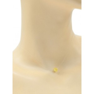 Шарик на леске из янтаря с гранями 6мм цвет молочный, 40см