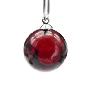Кулон шарик из янтаря 16мм цвет вишня (иск.)