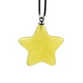 Кулон Звезда из янтаря 20*20мм цвет лимонно-молочный (иск.)