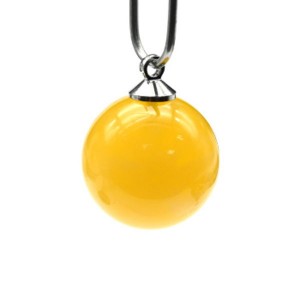 Кулон шарик из янтаря 14мм цвет медово-молочный (иск.)