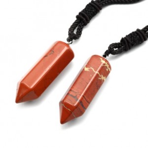 Кулон из яшмы красной кристалл 14*44мм