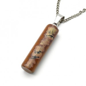 Кулон цилиндр 8*28мм из яшмы песочной