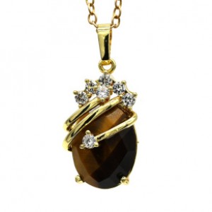 Кулон "Кружевная" овал 30*42мм цвет хрусталь (иск.)