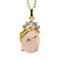Кулон "Кружевная" капля 14*22мм цвет желто-розовый (иск.)
