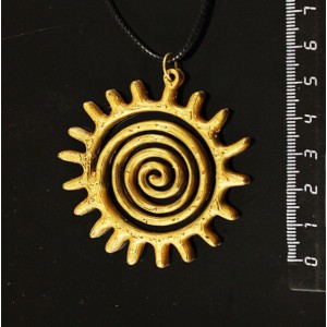 Кулон пластик "солнце-спираль", цвет золотистый