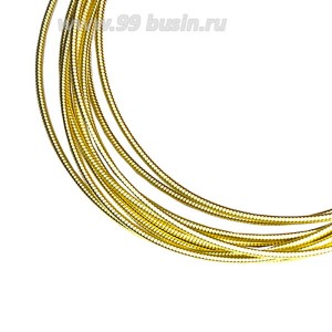 Канитель жесткая 1 мм, цвет ms-02 светлое золото пр-во Индия, упаковка 5 грамм (разные отрезки, общая длина около 1,3 метров)