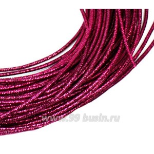 Канитель SLIM FANCY 1,3 мм гладкая упругая, цвет rani metal (фуксия металлик) 5 граммов (около 2,3 метров)
