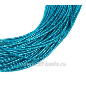 Канитель SLIM FANCY 1,3 мм гладкая упругая, цвет turquoise metal (морская волна металлик) 5 граммов (около 2,3 метров)
