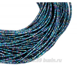 Канитель FANCY 1,5 мм гладкая упругая, цвет dark blue/purple multi (тёмный голубой/лиловый мультиколор) 5 граммов (около 2,0 метров)