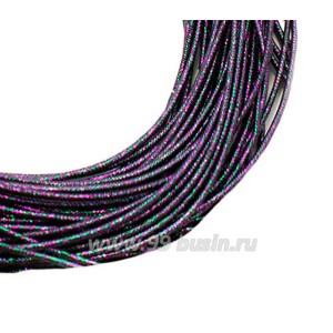 Канитель FANCY 1,5 мм гладкая упругая, цвет green/purple (зеленый/лиловый) 5 граммов (около 1,5 метров)