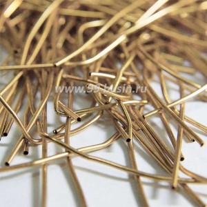 Канитель мягкая матовая 1 мм, цвет жёлтое золото MK-05, пр-во Индия, упаковка 5 грамм (разные отрезки, общая длина около 2 метров)