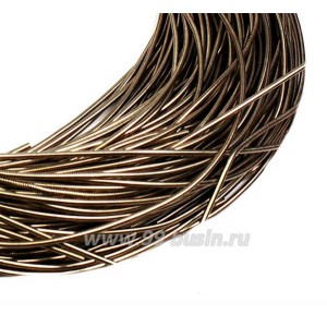 Канитель мягкая глянцевая 1 мм, цвет MD-24 античная бронза Индия, упаковка 5 граммов (разные отрезки, общая длина около 2,8 метров)
