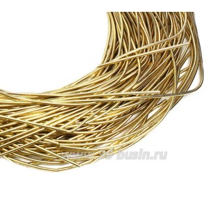 Канитель мягкая глянцевая 1 мм, цвет MD-06 золото Индия, упаковка 5 граммов (разные отрезки, общая длина около 2,8 метров)