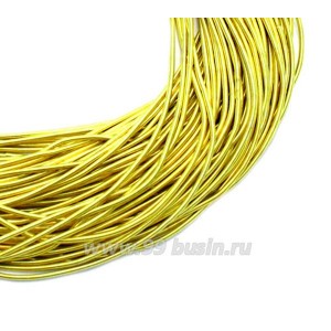 Канитель мягкая матовая 1 мм, цвет лимонный MK-07, пр-во Индия, упаковка 5 граммов (разные отрезки, общая длина около 2,5 метров)