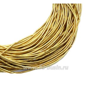 Канитель мягкая матовая 1 мм, цвет соломенный MK-06, пр-во Индия, упаковка 5 граммов (разные отрезки, общая длина около 2,5 метров)