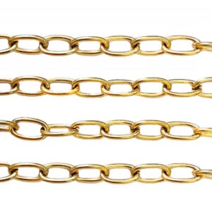 Цепочка нерж. Овальные звенья, 8*6*1,3 мм цвет золото 1 метр/упак