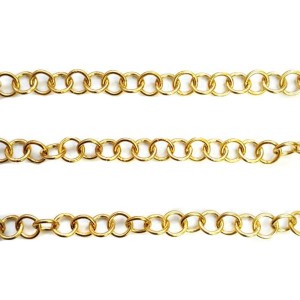 Цепочка нерж. "Колечки" запаянные звенья, 6*1 мм цвет золото 1 метр/упак