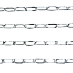 Цепочка нержавеющая сталь Запаянная (stainless steel) Вытянутое Овальное плоское звено, 6,5*3*0,8 мм, 1 метр/упаковка