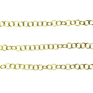 Цепочка нерж. 4 мм, толщина 0,5мм "Колечки" запаянные звенья, цвет золото 1 метр/упак