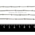 Цепочка нержавеющая сталь (stainless steel) гнутое звено 1,8*1,4 мм с декоративными шариками 2 мм / 1 метр/упаковка