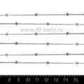 Цепочка нержавеющая сталь (stainless steel) изящная 1,7*1,5 мм с крупными декоративными шариками 3 мм, 1 метр/упаковка